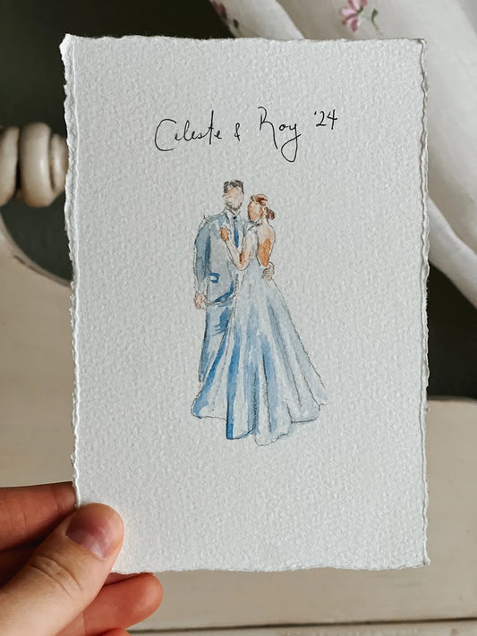 Wedding Guest Painting, Wedding Painting Gifts, Wedding Gift, Guest Illustrator, Wedding Artist, Party Favors, Watercolor Artist