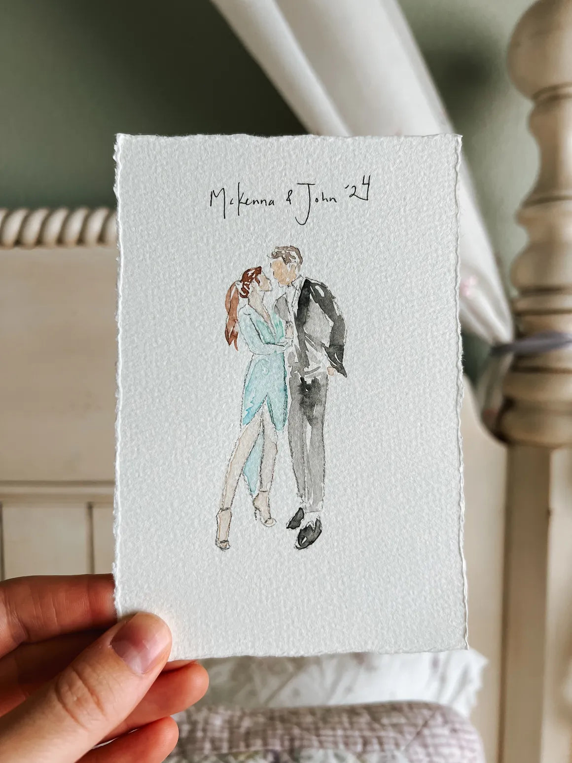 Wedding Guest Painting, Wedding Painting Gifts, Wedding Gift, Guest Illustrator, Wedding Artist, Party Favors, Watercolor Artist